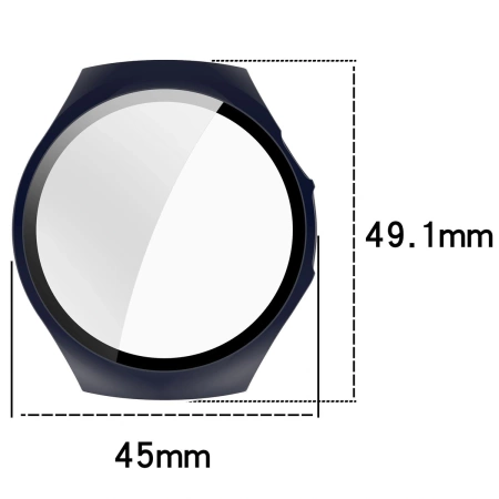Etui ze szkłem do zegarka Bizon Case+Glass Watch do Huawei Watch 5 42 mm, niebieskie
