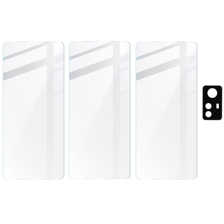 3x Szkło + szybka na aparat BIZON Clear 2 Pack do Redmi Note 12S