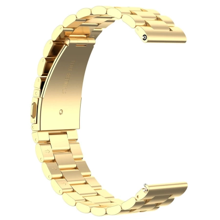 Pasek ze stali nierdzewnej do smartwatcha, Bizon Strap Watch Aura, QuickRelease 20 mm, złoty