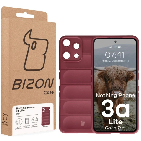 Pancerne etui Bizon Case Tur do Nothing Phone (3a) Lite, burgundowe