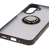 Etui z uchwytem na palec Bizon Case Hybrid Ring do Galaxy A26 5G, przydymione z czarną ramką