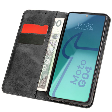 Etui z klapką Bizon Case Pocket Pro do Motorola Moto G04 / G24, czarne