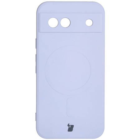 Silikonowe etui z pierścieniem magnetycznym Bizon Case Silicone Magnetic Sq do Google Pixel 8a, jasnofioletowe