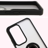 Etui z uchwytem na palec Bizon Case Hybrid Ring do Oppo Reno 12, przydymione z czarną ramką