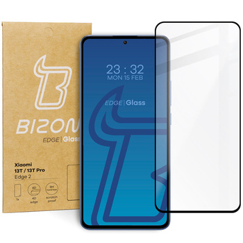 Szkło hartowane Bizon Glass Edge 2 do Xiaomi 13T / 13T Pro, czarne