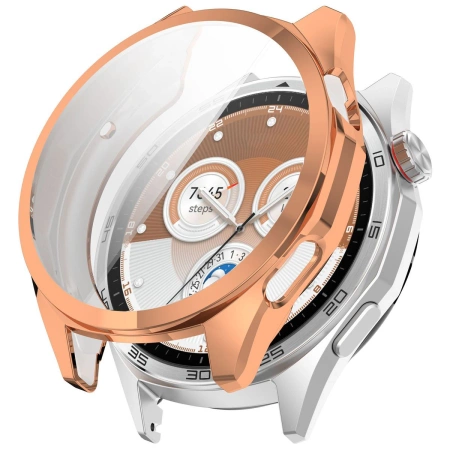 Etui z osłoną ekranu Bizon Case Watch Felipe do Huawei Watch GT6 46 mm, różowozłote