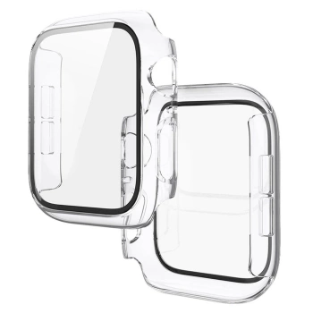 Etui ze szkłem do zegarka Bizon Case+Glass Watch do Apple Watch SE 3 / SE 2 / SE / 6 / 5 / 4 (40 mm), przezroczyste