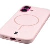 Silikonowe etui z pierścieniem magnetycznym Bizon Soft Case Magnetic do iPhone 16, jasnoróżowe