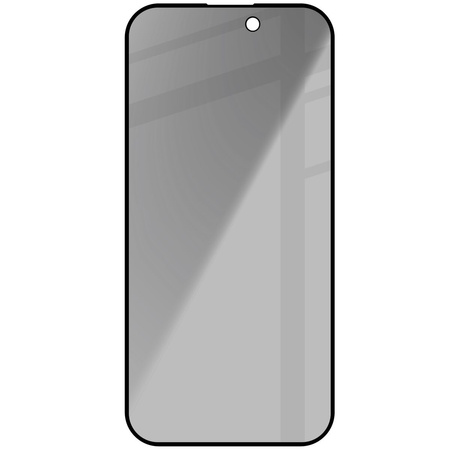 Prywatyzujące szkło hartowane Bizon Glass Edge Shadow do Apple iPhone 14 Pro, przyciemniane z czarną ramką