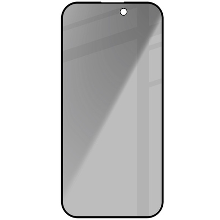 Prywatyzujące szkło hartowane Bizon Glass Edge Shadow do iPhone 14 Pro, przyciemniane z czarną ramką