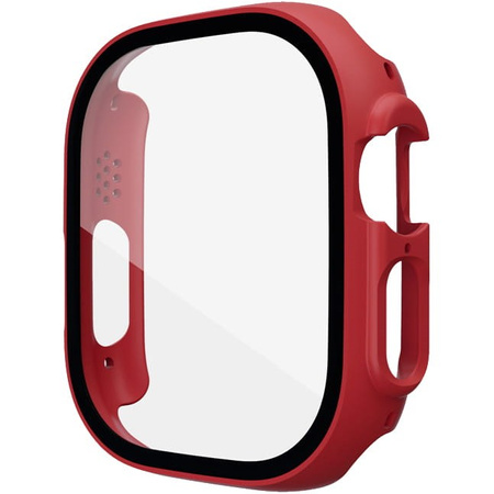 Etui Bizon Case+Glass do Apple Watch Ultra 49mm, czerwone