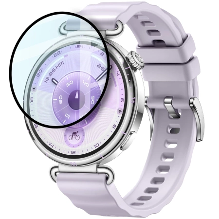 Szkło hybrydowe Bizon Glass Watch Edge Hybrid dla Huawei Watch GT6 41 mm, czarne