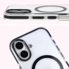 Etui z pierścieniem magnetycznym Bizon Case Marco do iPhone 17, przezroczyste z czarną ramką