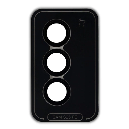 Szkło na aparat z aplikatorem Bizon Glass Snap Lens do Galaxy S25 FE, 1 zestaw, czarna ramka