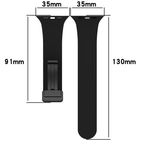 Silikonowy pasek Bizon Strap Watch Silicone L do Apple Watch 44/45/46/49 mm, czarny