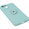 Etui Bizon Case Silicone Ring Sq do iPhone 14, turkusowe