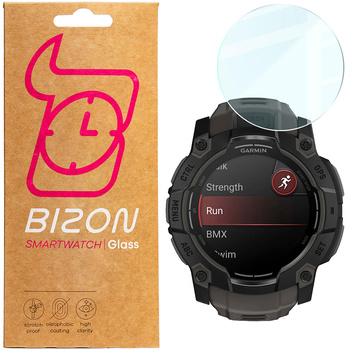 Szkło hartowane na ekran Bizon Glass Watch Clear do Garmin Instinct 3 50 mm