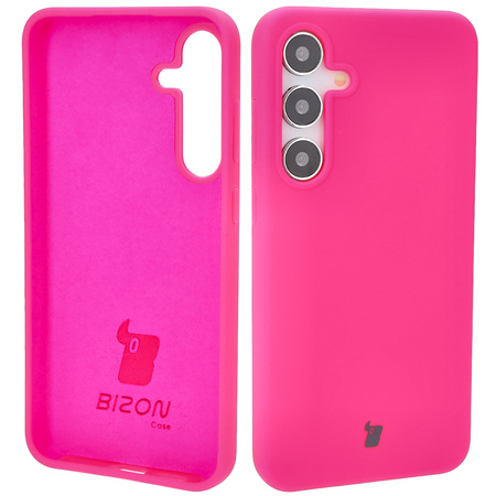 Silikonowe etui Bizon Soft Case do Galaxy S24 Plus, neonowo-różowe