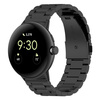 Pasek ze stali nierdzewnej Bizon Strap Watch Aura do Google Pixel Watch 3 45 mm, czarny