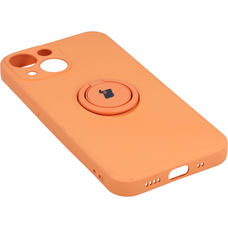 Etui Bizon Case Silicone Ring do iPhone 13 Mini, pomarańczowe