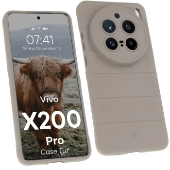 Pancerne etui Bizon Case Tur do Vivo X200 Pro, jasnoszare