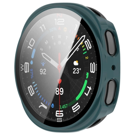 Etui ze szkłem do zegarka Bizon Case+Glass Watch do Samsung Galaxy Watch 8 40 mm, zielone