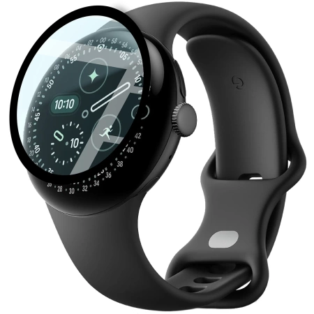 Szkło hybrydowe Bizon Glass Watch Edge Hybrid dla Google Pixel Watch 4 41 mm, czarne