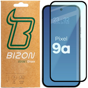 Szkło hartowane Bizon Glass Edge 2 do Google Pixel 9a, czarna ramka