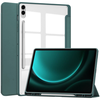 Etui Bizon Case Tab Clear Matt do Galaxy Tab S9 FE Plus, ciemnozielone