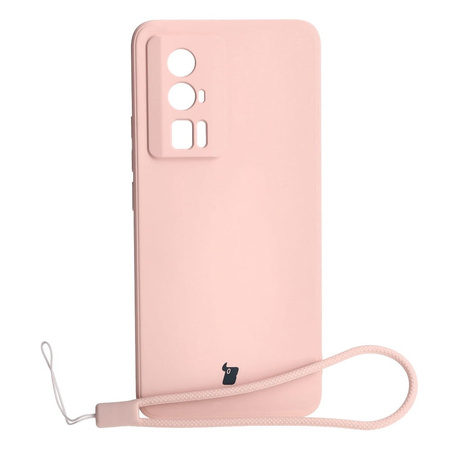 Etui Bizon Case Silicone Sq do Xiaomi Poco F5 Pro, jasnoróżowe