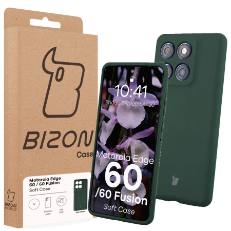 Silikonowe etui Bizon Soft Case do Motorola Edge 60 Fusion / 60, ciemnozielone