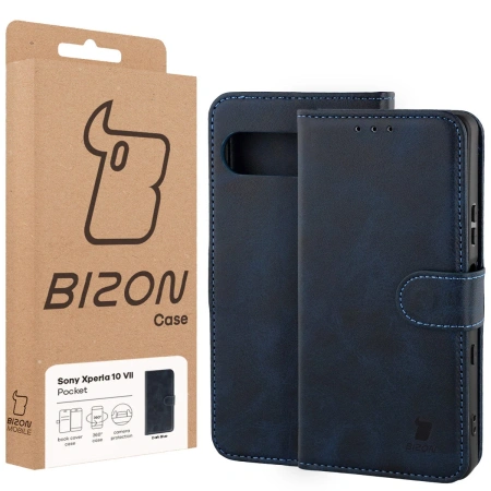 Etui z klapką Bizon Case Pocket do Sony Xperia 10 VII, granatowe