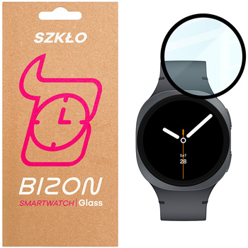 Szkło hybrydowe Bizon Glass Watch Edge Hybrid dla Galaxy Watch 8 44 mm, czarne