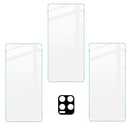 3x Szkło hartowane + szybka na aparat Bizon Glass Clear Pack do Realme 8 / 8 Pro