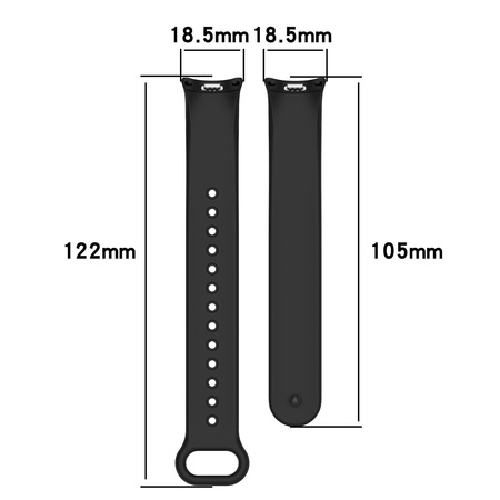 Silikonowy pasek Bizon Strap Watch Silicone do Xiaomi Smart Band 9 / 9 NFC / 8, czarny