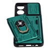 Etui Bizon Case Camshield Card Slot Ring do Oppo Reno 8T 4G, zielone