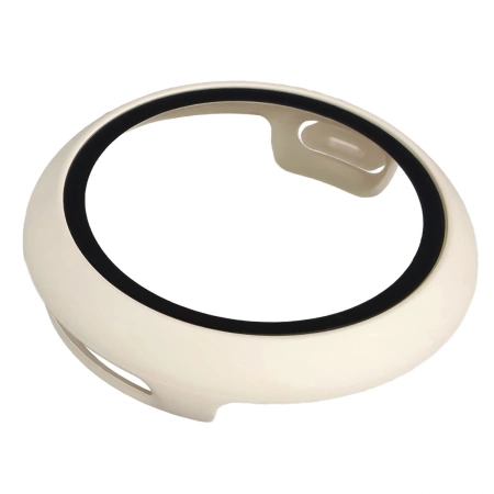 Etui ze szkłem do zegarka Bizon Case+Glass Watch do Google Pixel Watch 4 41 mm, matowe beżowe