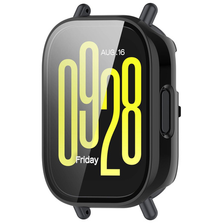 Etui ze szkłem do zegarka Bizon Case+Glass Watch do Xiaomi Redmi Watch 5 Active, czarne