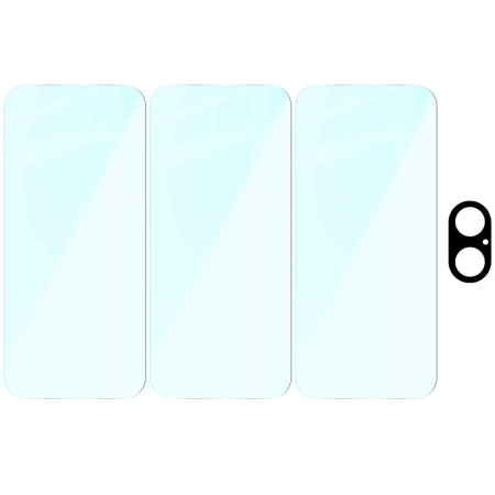 3x Szkło hartowane + szybka na aparat Bizon Glass Clear Pack do iPhone 17