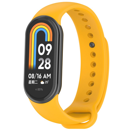 Silikonowy pasek Bizon Strap Watch Silicone do Xiaomi Smart Band 9 / 9 NFC / 8, żółty