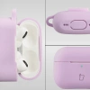 Silikonowe etui z karabińczykiem Bizon Case Headphone Silicone do AirPods Pro 2, lawendowe