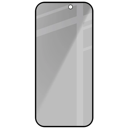 Prywatyzujące szkło hartowane Bizon Glass Edge Shadow do iPhone 16 Pro/ 17 / 17 Pro, przyciemniane z czarną ramką