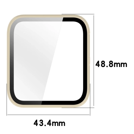 Etui ze szkłem do zegarka Bizon Case+Glass Watch do Garmin Venu X1, beżowe
