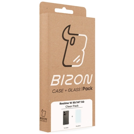 Elastyczne etui + 2x szkło hartowane Bizon Case Clear Pack do Realme 14 5G / 14T 5G