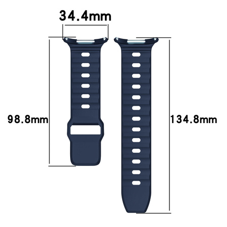 Silikonowy pasek Bizon Strap Watch Silicone do Galaxy Watch Ultra 47 mm, granatowy