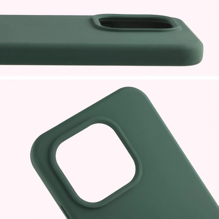 Silikonowe etui Bizon Soft Case do Xiaomi 15T, ciemnozielone