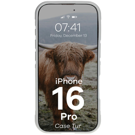 Pancerne etui Bizon Case Tur do iPhone 16 Pro, jasnoszare
