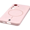 Silikonowe etui z pierścieniem magnetycznym Bizon Soft Case Magnetic do Galaxy S25, jasnoróżowe