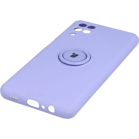 Etui Bizon Case Silicone Ring do Galaxy A12 / M12, fioletowe