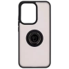 Etui z uchwytem na palec Bizon Case Hybrid Ring do Oppo Reno13, przydymione z czarną ramką